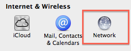 Network settings in System Preferences