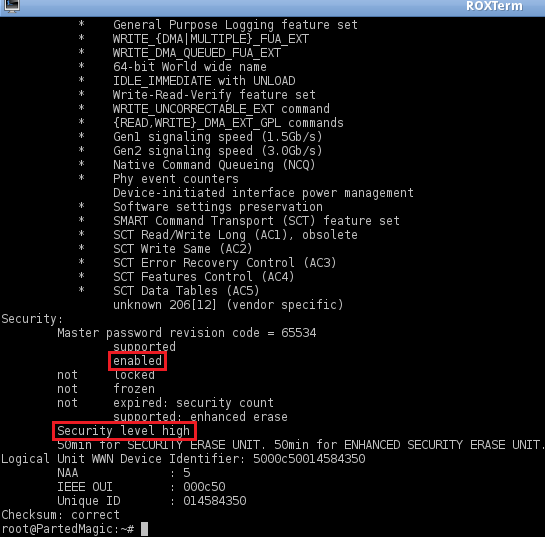 Advanced: Erasing SATA by using the Linux hdparm Utility - GROK Knowledge Base