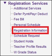 registration information button under registration services on mylsu