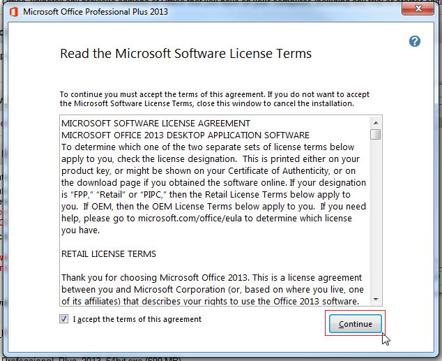 accept terms of agreement