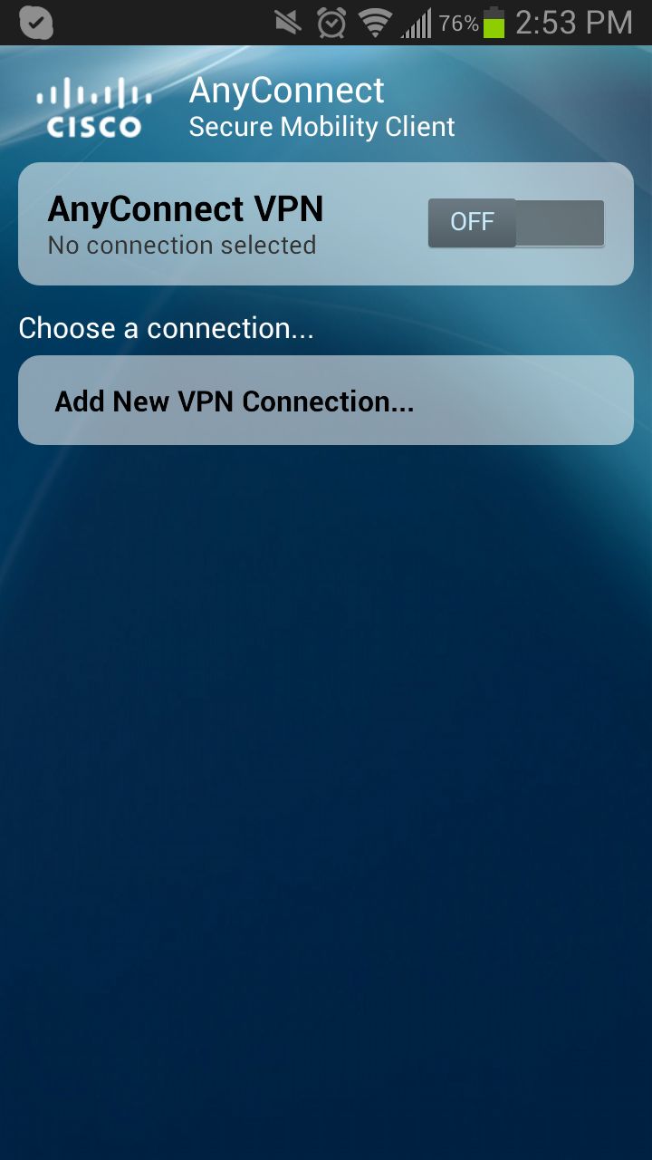 cisco anyconnect secure mobility client add new connection