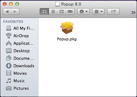 Popup 8.0 window