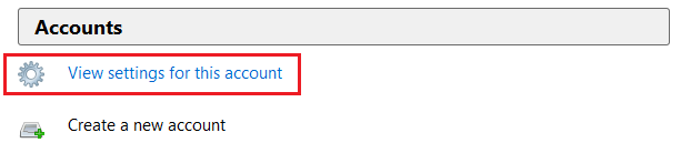 view settings for this account