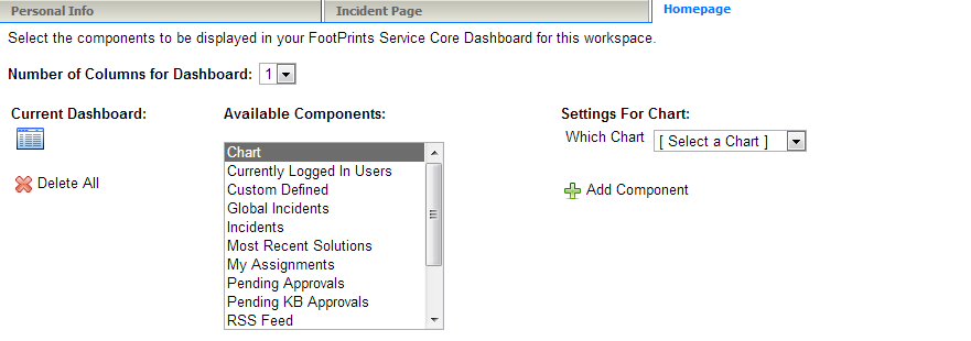Footprints homepage settings.