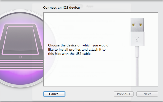 Connect an iOS device windows - next command.