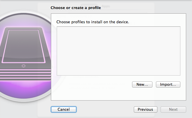 new profile screen.