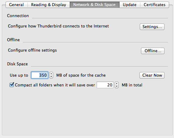 NBetwork & Disk Space