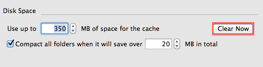 Clear Now option