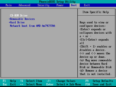 hdd group boot priority not installed