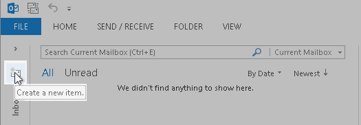 Create a new item Outlook 2013