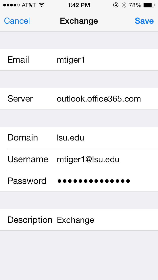 The detailed mail credential form.