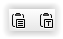 the paste buttons, both with and without formatting.