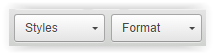 the styles and format dropdown menus.