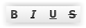 the Bold, Italic, Underline, and Strike through buttons.