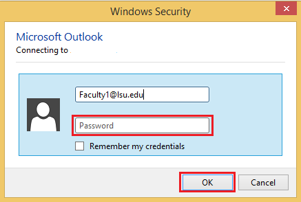 The password screen