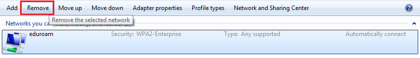 Remove Network from Computer option