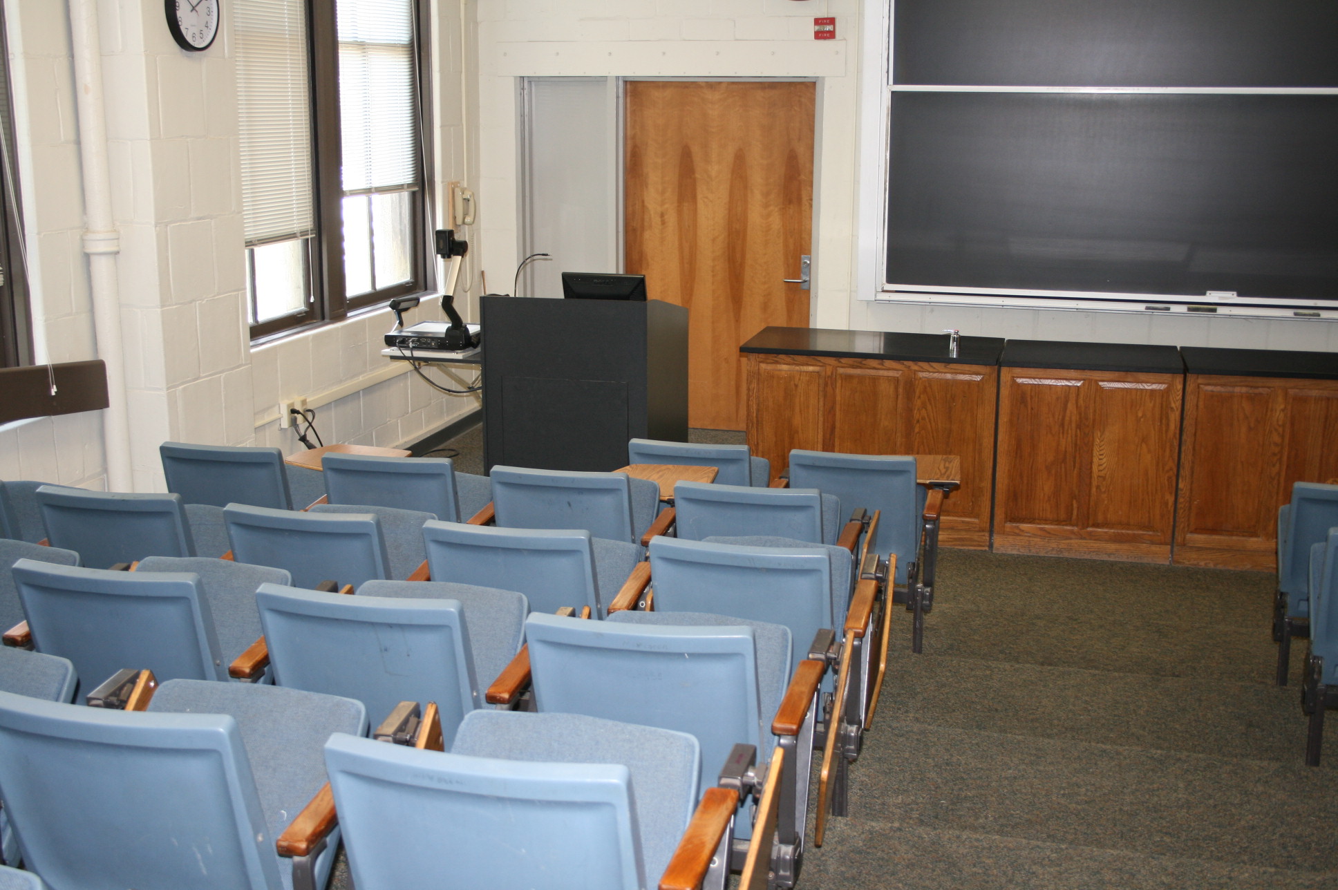 An image of Nicholson 109 taken from the back of the classroom