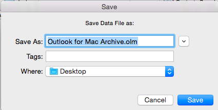 Save window with the destination and file name options