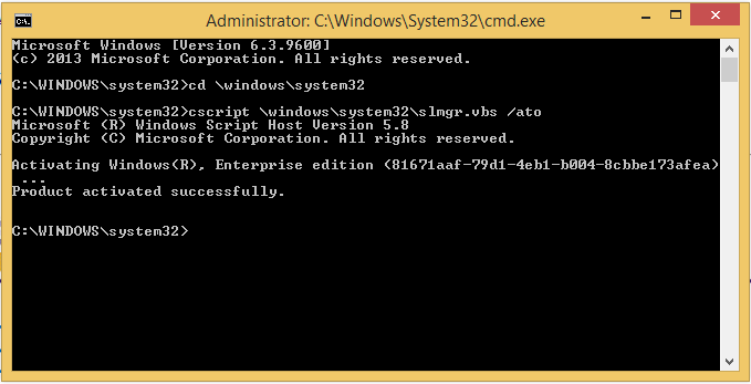 activate windows 10 cmd cscript