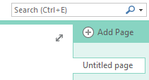 add page highlighted in one note 2013 above the page tabs in the right pane