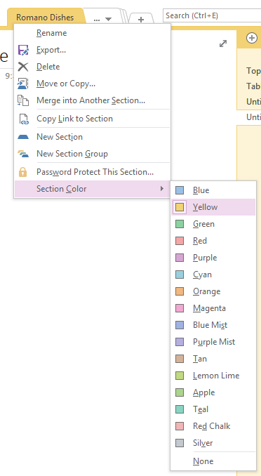 Section Color option