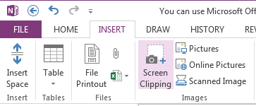 the screen clipping option