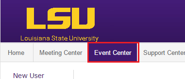 the event center button