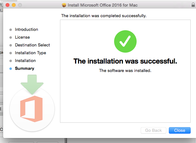 Installation Complete Screen