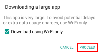 large download size warning and a wifi only downloading option.