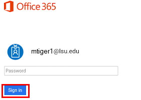 office365 password screen.