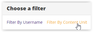 GROK filter options with Filter By Content Unit highlighted.