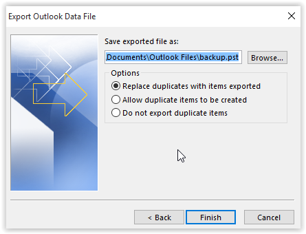 save exported file as pop-up window