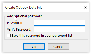 Optional create a password dialog box. 