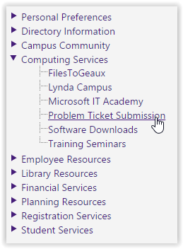 Problem Ticket Submission link