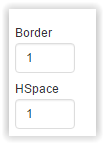 image border and Hspace settings