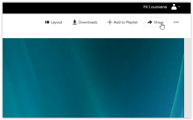 course share button on the top right-hand side of the screen