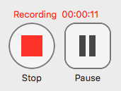 "stop recording" button