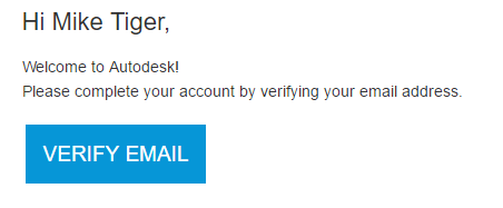 Verify email link for Autodesk account