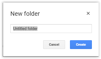 folder naming window in google drive