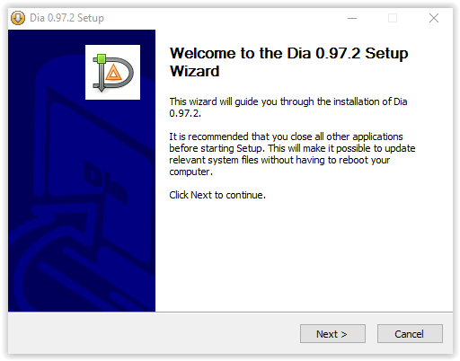 Dia installation wizard