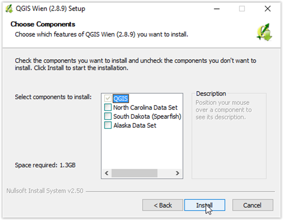 Components and hit the Install button