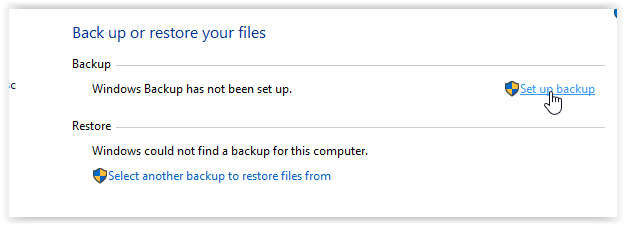 the set up backup icon