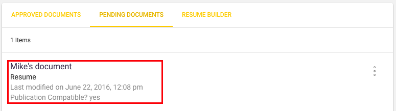 Pending documents tab