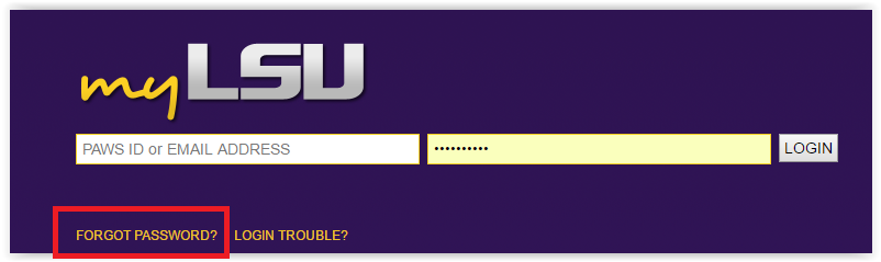 Forgot Password button
