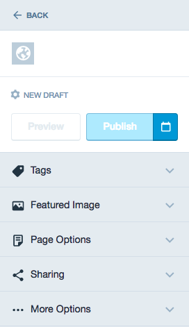 New page options