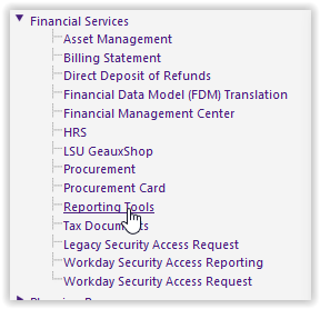Reporting Tools link
