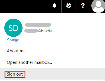Sign out of LSUMail option