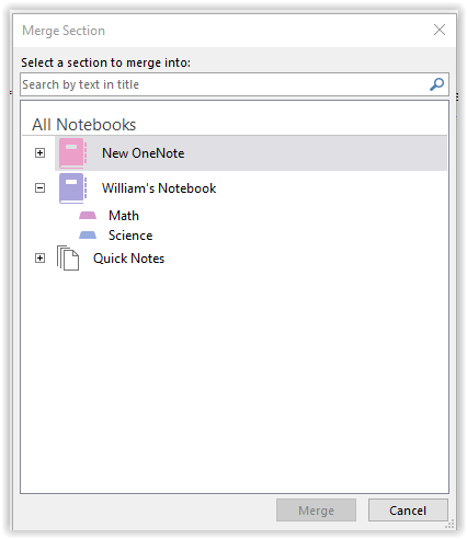 merge section tab