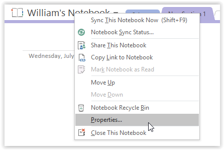 opening properties of a notebook