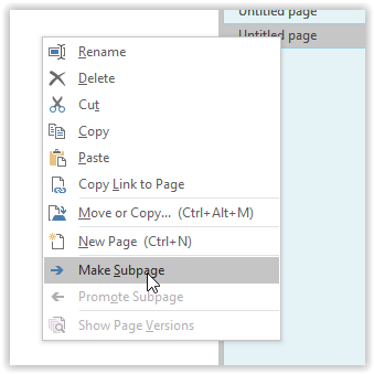 Make Subpage option
